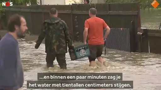 2 guys heroically saving crate of beers.